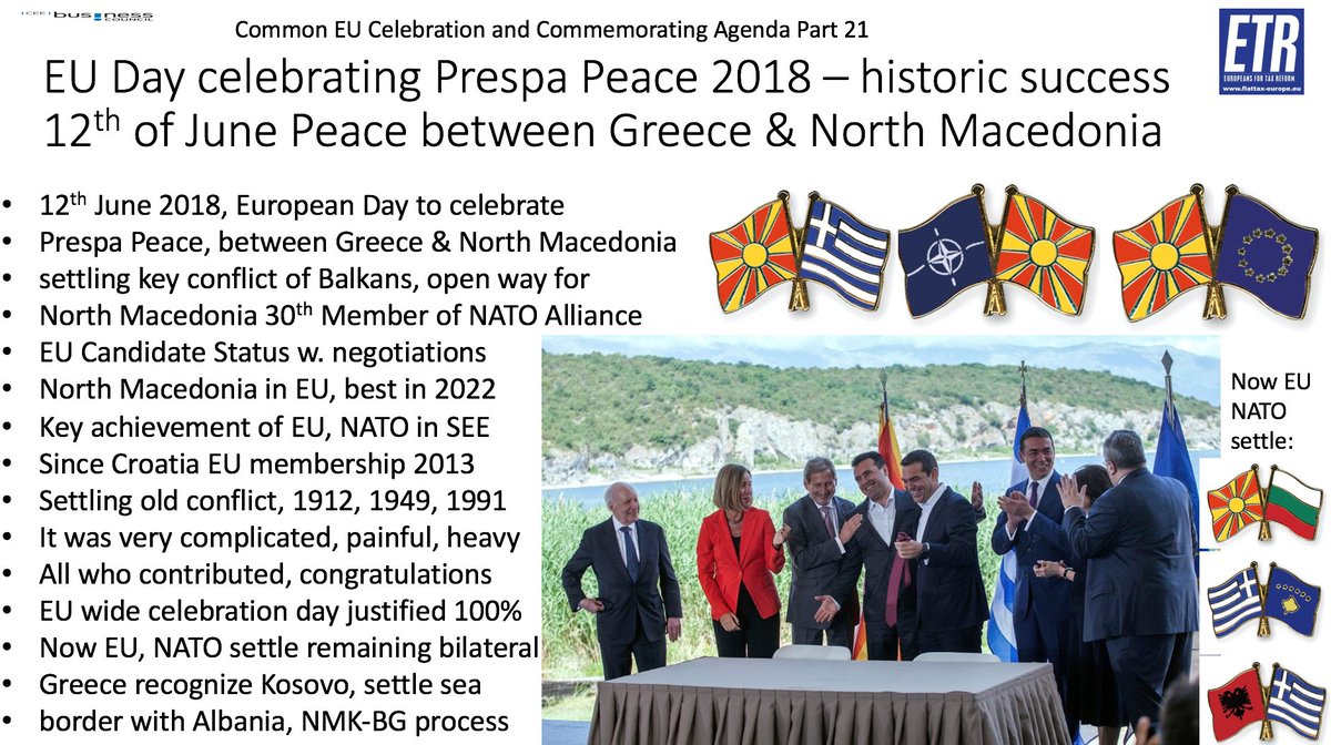 GunterFehlinger's tweet photo. @EZaharievaMFA @BiseraTurkovic @United_Bosnia @NATO @CBBiH @MontenegroNATO @akk @vonderleyen @Lagarde @AdinaValean @EIB @EBRD @BoykoBorissov @MFABulgaria @BGPermRepEU @UKRinBGR @AtlanticClubBG @AzEmbBulgaria @ECinBulgaria @OECD @ecb @Sekerinska @Zoran_Zaev @MickoskiHM @IntOfficeVMRO @Bujar_O @AliAhmeti @Europarl_EN @rccint @SPendarovski @eucopresident @EP_President @eu_near @OliverVarhelyi @MKmissionEU #ETR is calling @vonderleyen @eucopresident @EP_President for a European Day to celebrate #PrespaPeace - a major success of EU and NATO for peace in Europe! @JHahnEU @JosepBorrellF @OliverVarhelyi https://t.co/zIUg2bFl7n