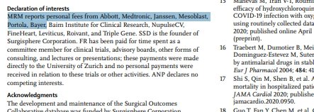 Qui a financé cette étude ? Pointé par  @momotchiii : "l'étude est financée par les labos Abbott et Medtronic, dontl'ex-CEO fait la promo du  #Remdesivir ? Et Janssen qui collaboreavec Gilead? https://www.newsbreak.com/news/0On9SUAa/ "Tiens, donc....