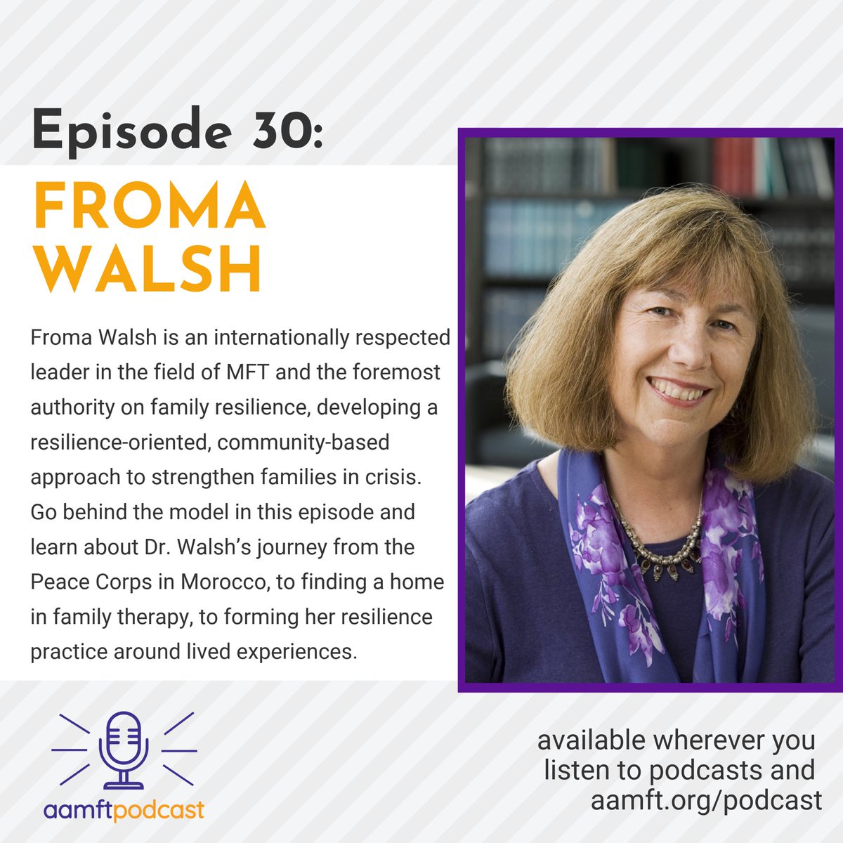 DoctorEliLive's tweet photo. It’s “Froma Friday!” There is no one better to talk with during these trying times on @TheAAMFT Podcast than the woman synonymous with one word in family health and therapy- “Resillience” This career retrospective interview is among my favorite in the series. #staysystemic https://t.co/HIlhP8jSPd