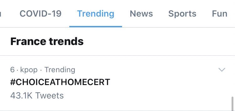 Hi French Choice!  #CHOICEATHOMECERT is currently trending at #6 in France