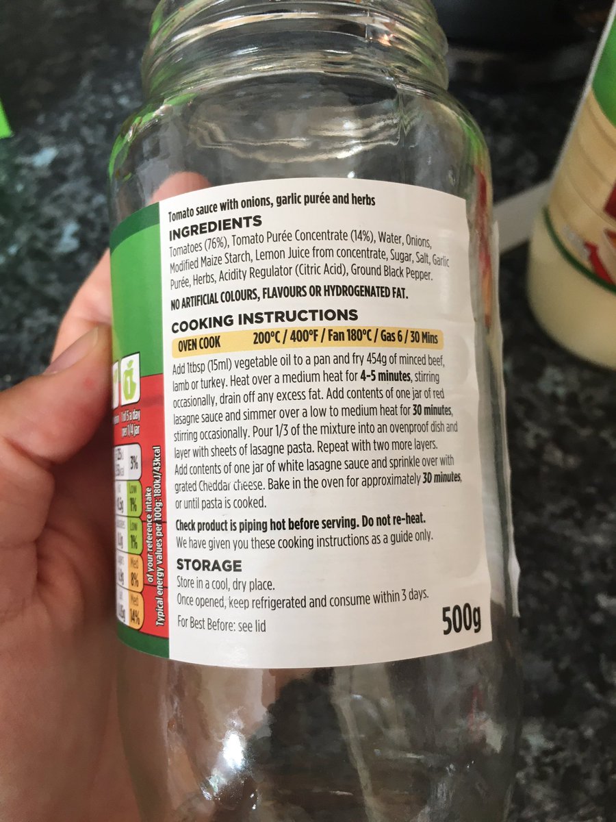 srayner84's tweet photo. @asda as a heads up... you might want to check your Lasagne cooking instructions. Luckily I know how to prepare a lasagne but some people might follow your instructions and wonder what the hell they’ve produced 🤣 https://t.co/8RDBNgIpIN