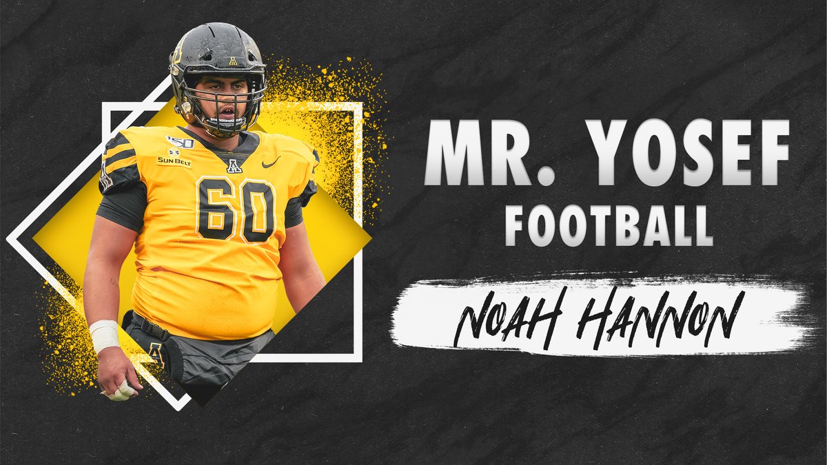 Our Mr. Yosef Award winner for 2019-20 is ... <a href="/HannonNoah/">Noah Hannon</a>. 

The award embodies what it truly means to be a Mountaineer in:

🏈 Ambassadorship
🏈 Leadership
🏈 Work-ethic
🏈 Accountability
🏈 Community Involvement 

#BlackAndGoldenGlobes | #GoApp