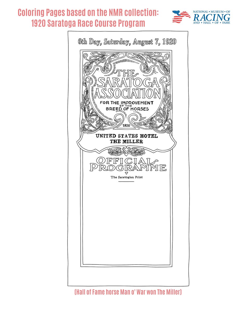 nmrhof's tweet image. #ColorOurCollection this weekend! This week’s coloring pages feature a 1920 Saratoga Race Course Program, the binoculars of Pillar of the Turf Harry Payne Whitney &amp;amp;a jockey scale.

Download and print here: drive.google.com/drive/folders/…

Share with #NMRHoFFromHome 

#MuseumFromHome