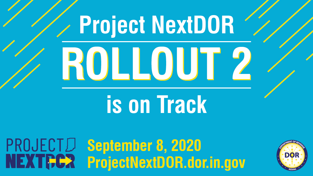 INRevenue's tweet photo. Despite the many challenges COVID-19 has brought, #ProjectNextDOR is staying on track! Phase 2 is set to launch on 9-8-20. Want to know more about our modernization project and what tax types are affected? Check out https://t.co/ncDEAfGW6h for more information! https://t.co/X9i8tkcdAi