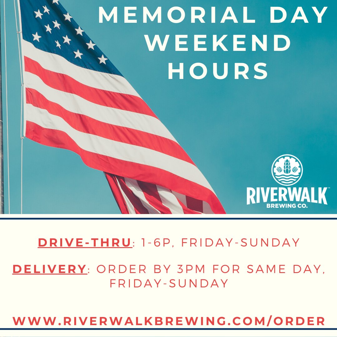 Hours for #memorialdayweekend #beertogo and #beerdelivery