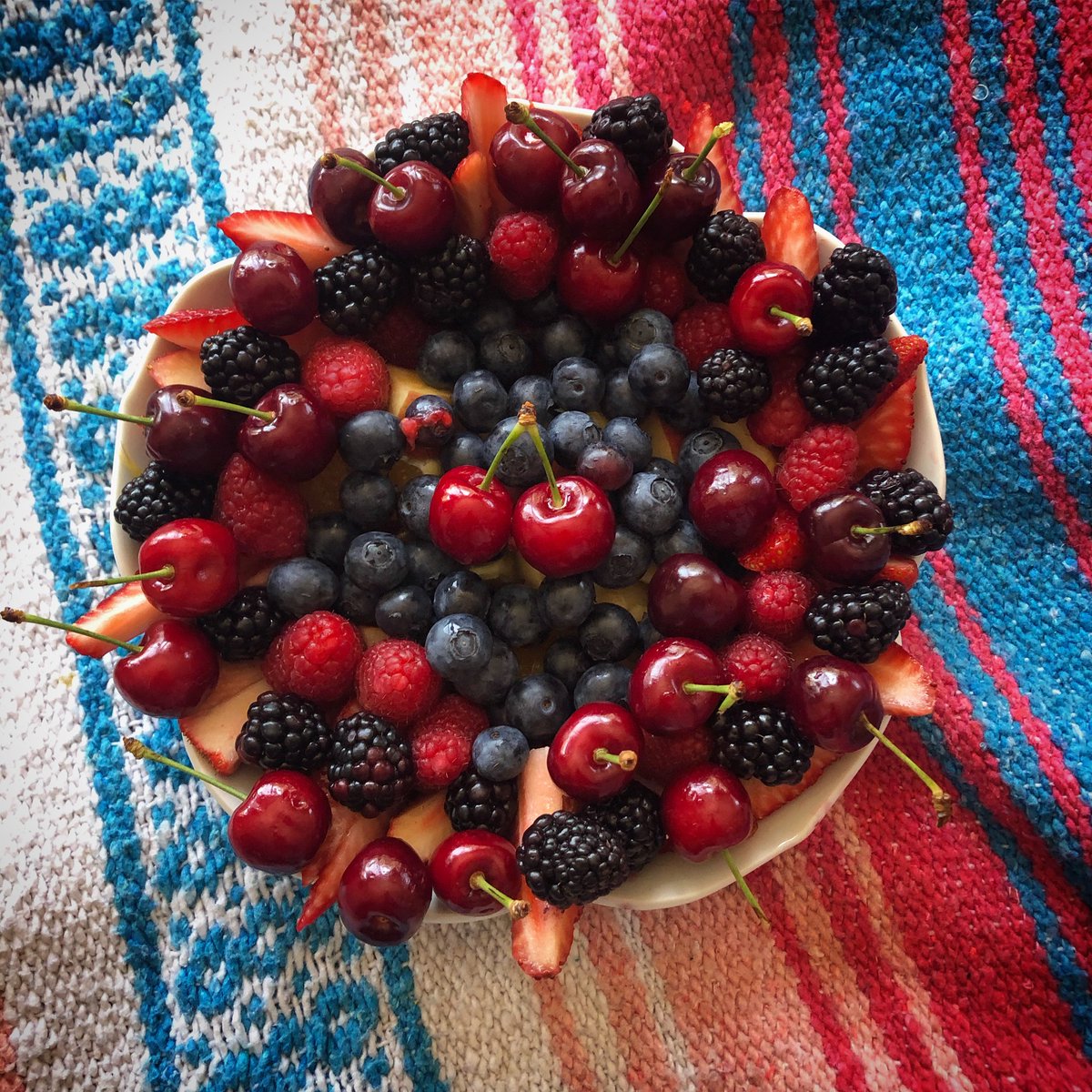 Hearticle of Love,
Breaking-fast with my 7 layer Vitality Goddess Fruit Bowel I shared with my family:✨:
Blueberries, blackberries, cherries, raspberries, strawberries , the under layer has cut up apples &amp; oranges. Provided by <a href="/mandelagrocery/">nourishing our neighborhood</a>!
#italisvital #supportblackbusiness