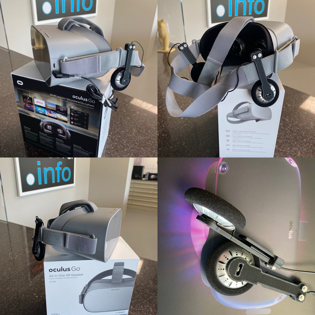 3D printed #Audio kit application for #VirtualReality #Headsets. 

#3dprinting #Oculus #Quest #Go.