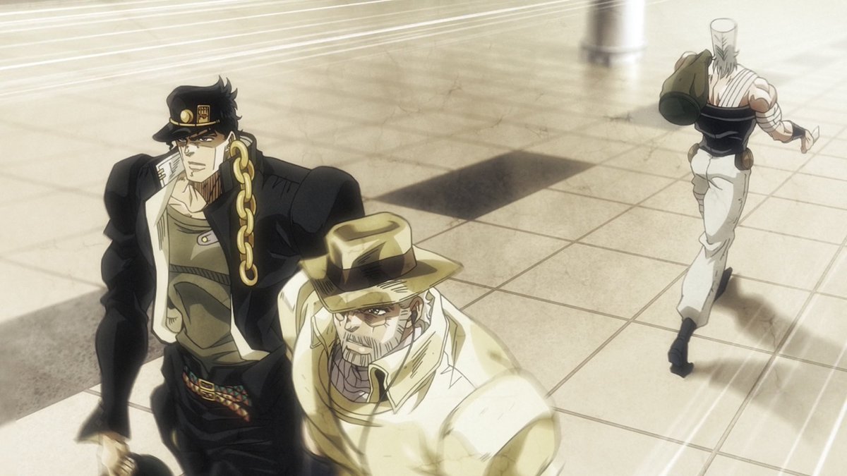 StickerTricker's tweet photo. The Crusaders will always be my favorite crew in the entire series of JoJo and this is why. The remaining members feel like retired legends that fought in the battle against DIO and went through hell. Then in later parts we see how it’s affected them and how they’ve all changed. https://t.co/egSuHJPoGz