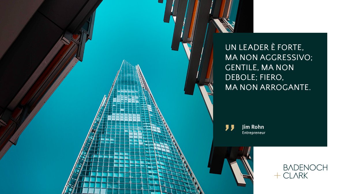BadenochClarkIT's tweet photo. Un buon #leader si riconosce dalla sua capacità di calibrare la fermezza necessaria per la guida del #team e la disponibilità all'ascolto delle idee e delle esigenze dei singoli collaboratori. Solo con il giusto equilibrio, il gruppo si rivelerà coeso verso l'obiettivo comune. https://t.co/kav7psw1xV