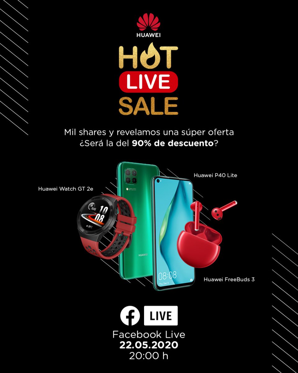 luiscaba97's tweet photo. Es hoy! Es hoy! Es hoy!😱
No te pierdas el Live de @HuaweiMobileMx en Facebook a las 20:00 Hora México donde anunciarán sus promociones del HotSale de hasta 90% de descuento🔥
#WatchGT2e #p40lite #Freebuds3 #androidevolution #luiscaba97 #luiscaba https://t.co/V301ieYNca