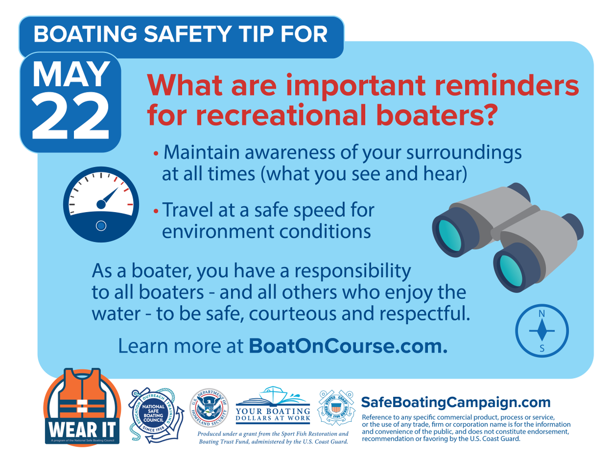 pafishandboat's tweet photo. #NSBW2020- Always maintain a proper lookout and be aware of other boaters and the environment while boating. #safeboating https://t.co/w20NDLV7KB