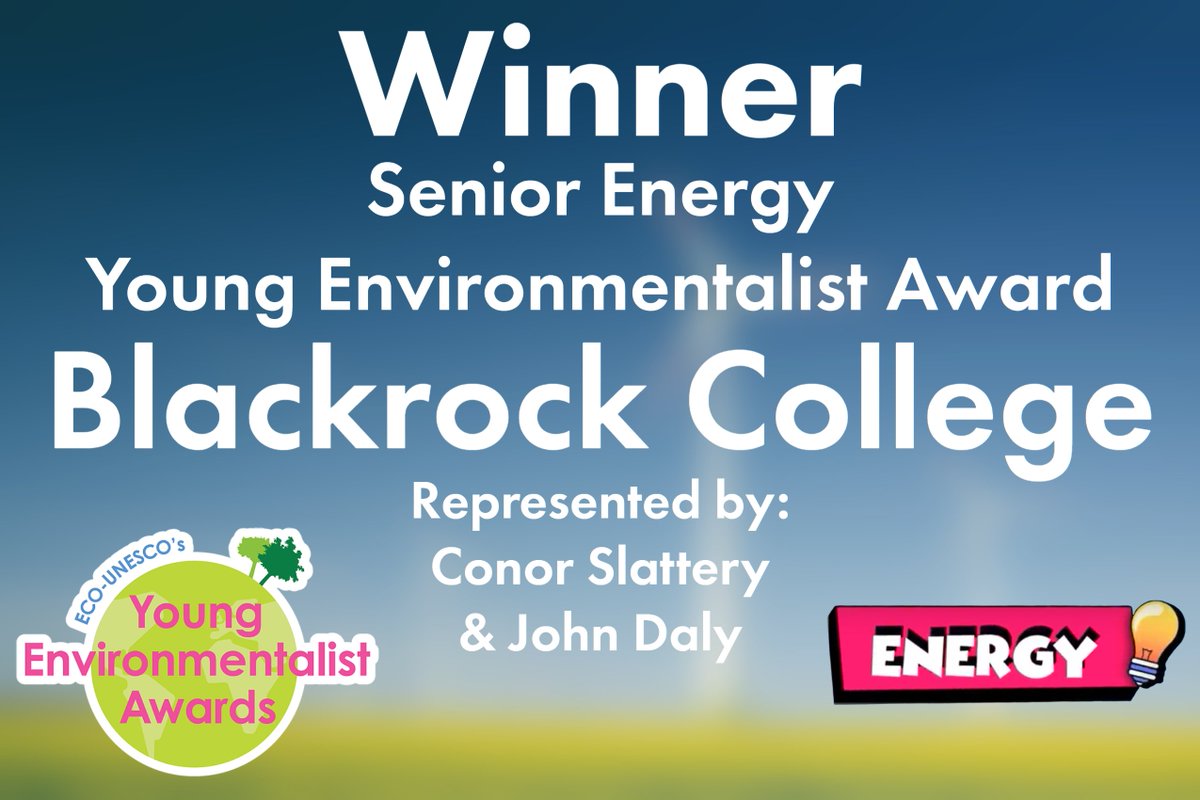 BlackrockColl's tweet photo. Conor Slattery &amp; John Daly (both 5th Year) have won the ECO-UNESCO Senior Energy Young Environmentalist Award for their project on energy use by Data Centres in Ireland. Give them a follow on @greentechaction. Two very determined young men doing great work for the environment https://t.co/dlgjxTgYrM