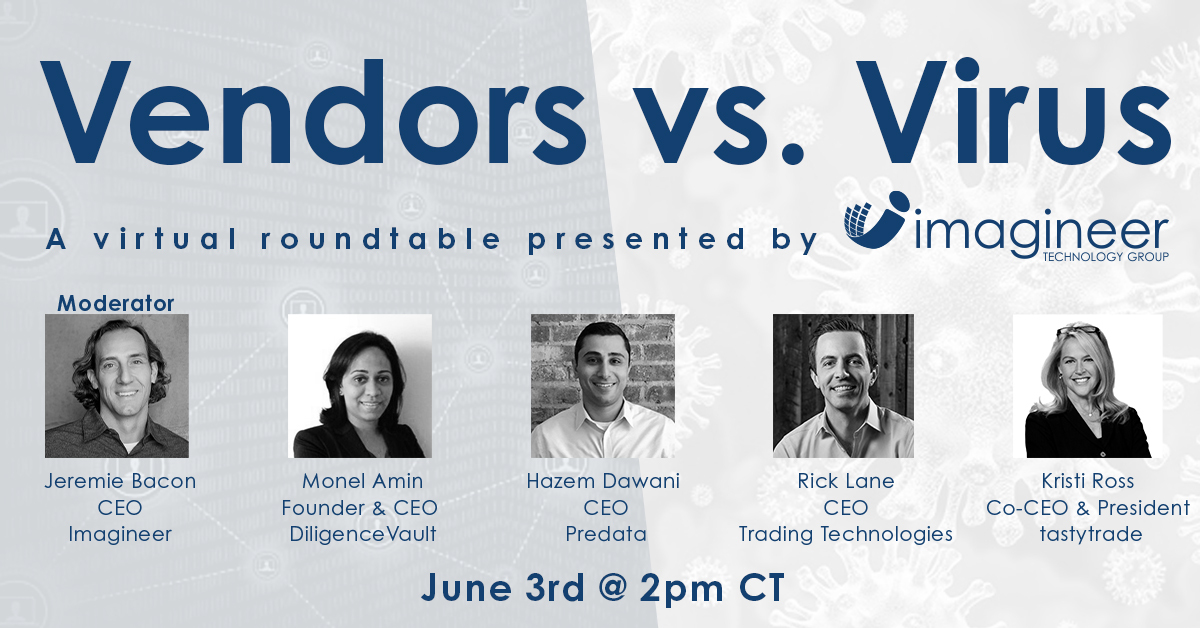 Our #vendorsVSvirus virtual roundtable on June 3rd at 2pm CT will be moderated by our very own @jeremiebacon & feature these outstanding industry professionals: @KristiRossX, @hdawani, @R1ck_L4n3 & Monel Amin of @DiligenceVault. Register here: register.gotowebinar.com/register/45560… #COVID19