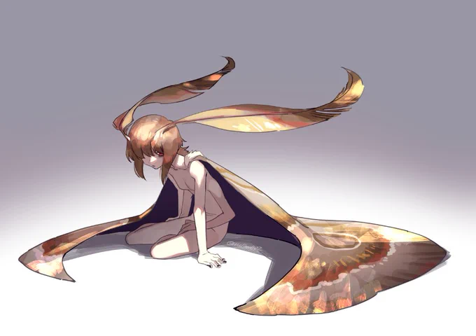 #人外版深夜の真剣お絵描き60分一本勝負
「蛾娘」ちゃん 