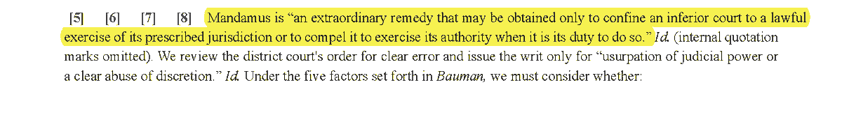 11) As a result, the Ninth Circuit has held that in such a situation mandamus is appropriate--assuming, of course, that the defendant is, under the law, entitled to immunity in the first place.  #appellatetwitter