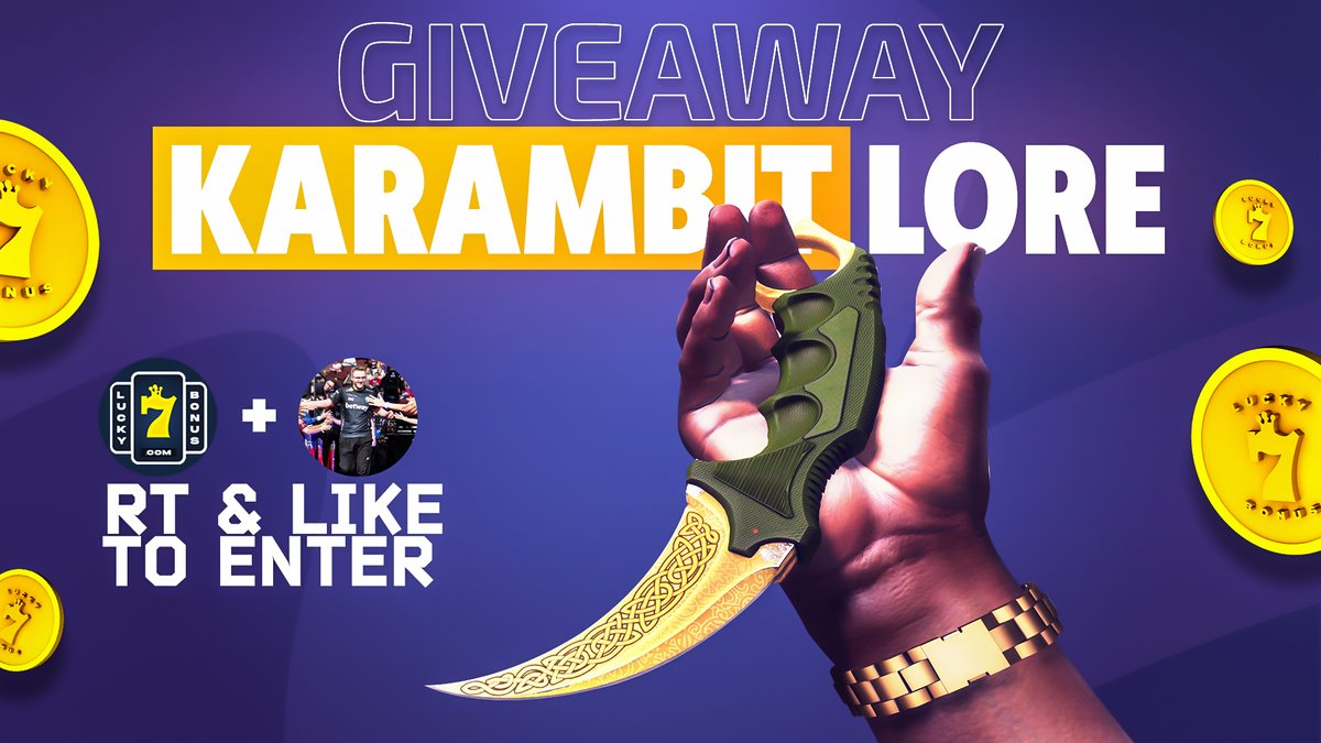 ⭐️Karambit Lore (FT) - CSGO Giveaway To enter: - Retweet & like🔁 - Follow @smooyacs & @Lucky7Bonus👈 Ends in 7 days. Good luck! 🤞 #CSGOGiveaway