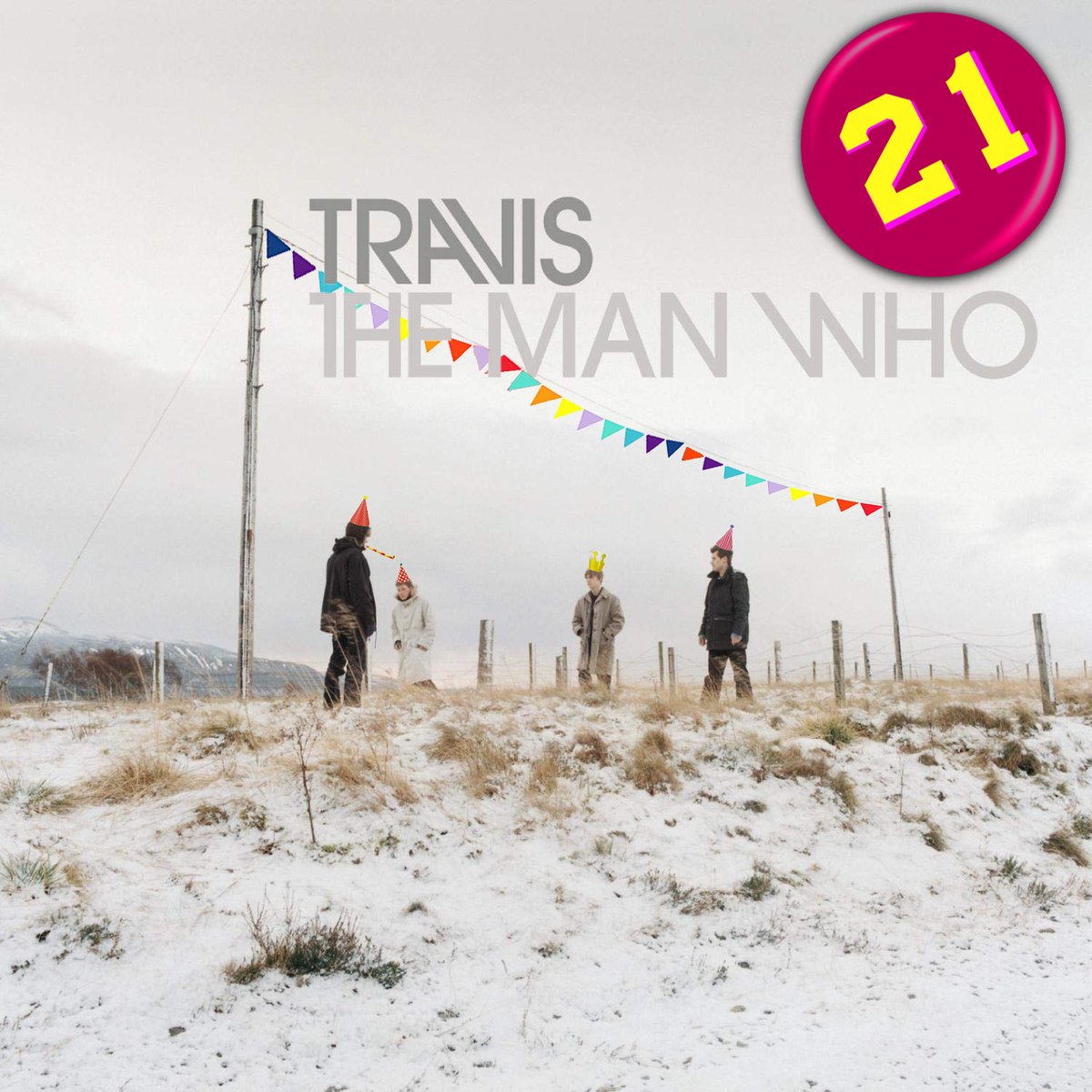 TravisBand's tweet photo. 🎂 To celebrate the 21st Birthday of The Man Who THIS SUNDAY 24th May, join the band in a live conversation &amp; listening party! 🎂
 
 At 6pm BST / 10am PDT / 1pm EDT / 12pm CDT, login below with @Spotify to listen along live with the band!
https://t.co/aPCpTxBBbk https://t.co/0RDfP4AKUX