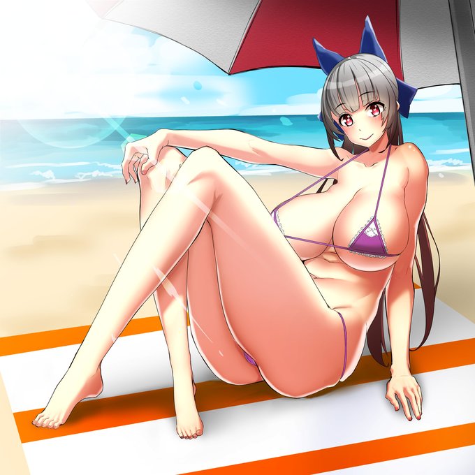 [R-18] ギャラリー用イラスト #おっぱい #オリジナル #nsfw #水着 #褐色 #めがね #メイド  