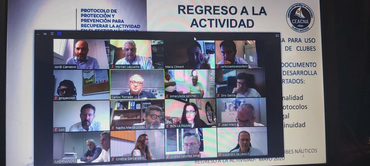 ceacna's tweet photo. CEACNA : Hoy se ha llevado a cabo la jornada de formación  “HACIA UNA NUEVA NORMALIDAD" APLICACIÓN PRACTICA DE PROTOCOLOS DE PREVENCION Y CONTINUIDAD DE LA ACTIVIDAD para gerentes y responsables de calidad de clubes náuticos de toda España (112 en total) 
#CEACNA #CLUBESNAUTICOS https://t.co/2uhXl5siDx