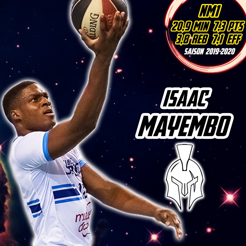 CPBB_Officiel's tweet photo. Les Spartiates tiennent leur Big Man 🦾

Après ses débuts à @limogescsp puis à @SharksAntibes où il a connu la Jeep Elite, Isaac MAYEMBO sort d'une saison convaincante en Nationale 1 avec @LaChariteBasket 👊

Isaac, bienvenue à Cergy-Pontoise ! 

#GoSpartiates ⚫️⚪️ https://t.co/KB6j1QX5g3