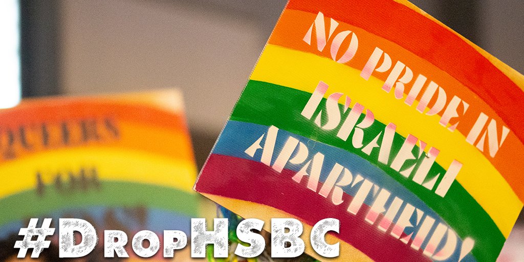 PSCupdates's tweet photo. There's no pride in Israeli apartheid! Birmingham Pride must heed the call from 11 LGBTQIA+ groups in the UK and #DropHSBC
Read the letter: https://t.co/jOp4AAgpN1 https://t.co/RKR1b5OepZ