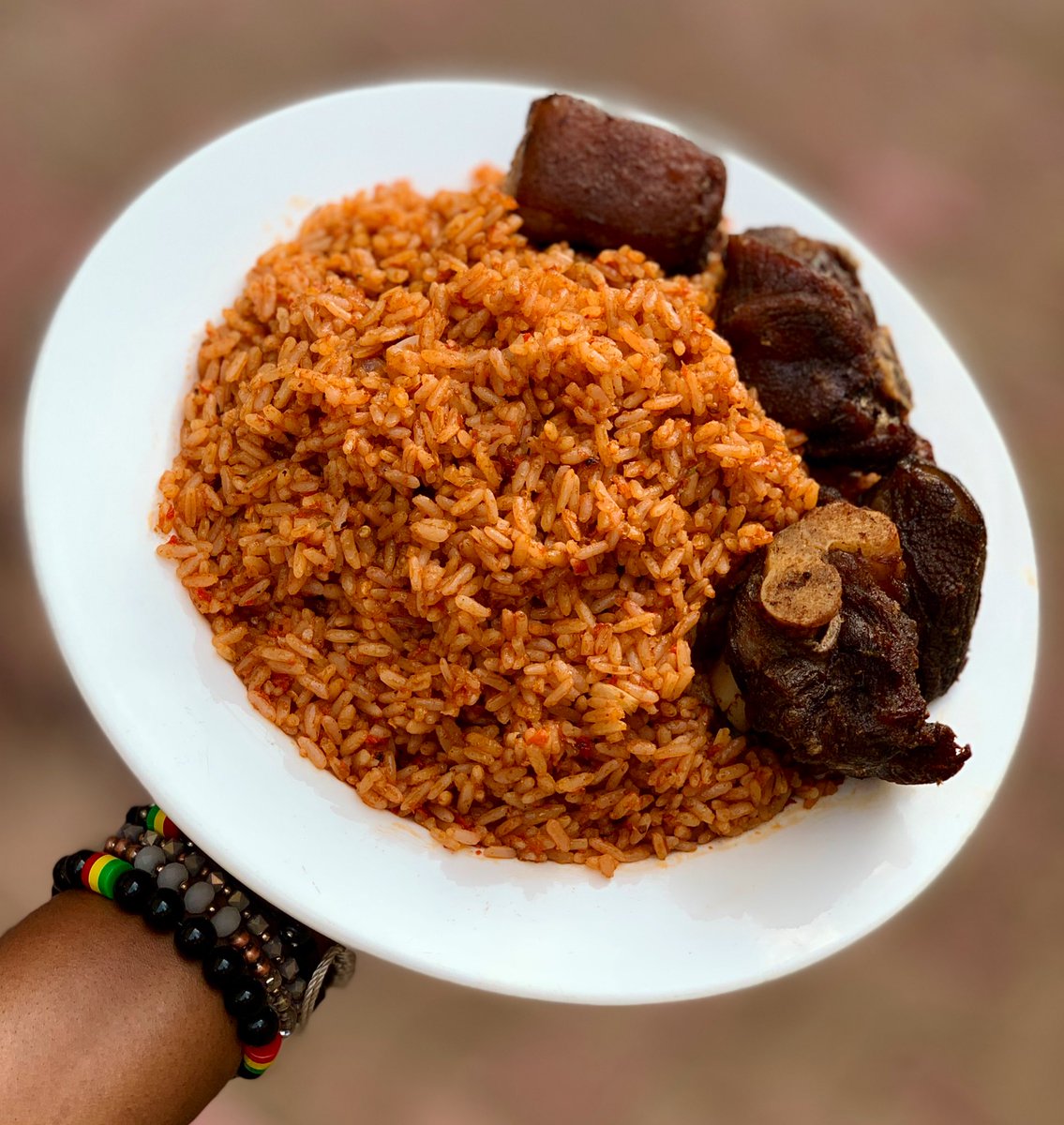 TheLotaChukwu's tweet photo. Jollof and goat meat is always..... a f**king meal! https://t.co/tBxMogPHoh