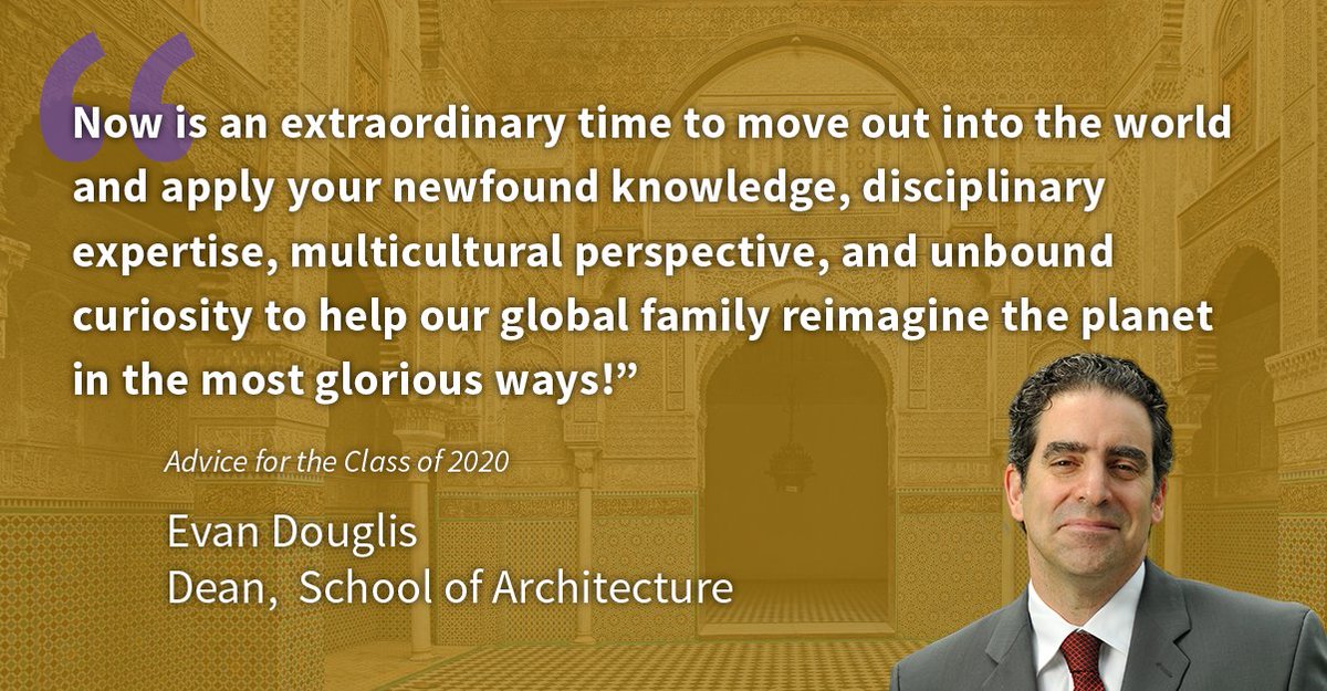 rpi's tweet image. Evan Douglis, dean of the School of Architecture, offers this year’s graduates advice for their future endeavors. #RPI2020Grad