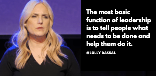 LollyDaskal's tweet image. The most basic function of leadership is to tell people what needs to be done and help them do it..~@LollyDaskal bit.ly/2KoZBmu #Leadership #Management #TEDTALK #Tedx #Speaker