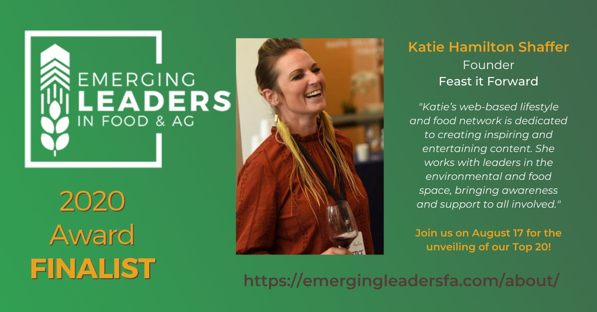Emerging Leaders in Food & Agriculture (@foodandagleader) on Twitter photo Join us in honoring our Emerging Leaders in Food & Ag award finalists! Congratulations Katie Hamilton Shaffer of
<a href="/FeastitForward/">FeastitForward</a>!
emergingleadersfa.com/contest/#/gall…
#leadership #leaders #agleaders #agriculture #food #foodsystem #farming #agribusiness #bethechange #ELFA20 Join us in honoring our Emerging Leaders in Food & Ag award finalists! Congratulations Katie Hamilton Shaffer of
<a href="/FeastitForward/">FeastitForward</a>!
emergingleadersfa.com/contest/#/gall…
#leadership #leaders #agleaders #agriculture #food #foodsystem #farming #agribusiness #bethechange #ELFA20