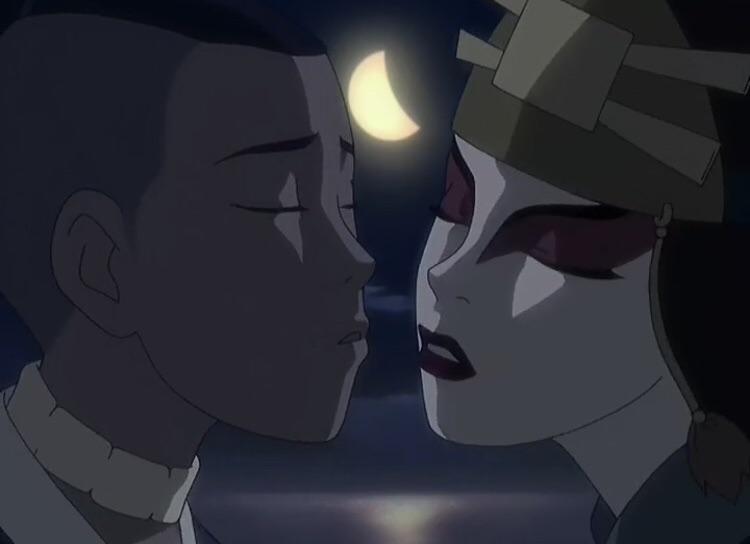 #2: Both of Sokka's love interests have a connection to the moon. Yue became the moon spirit and Suki is based off the japanese (Tsuki) which means moon. This makes sense because Sokka is often referenced as a wolf (leader of his pack, has a wolf tail, and wears wolf armor)