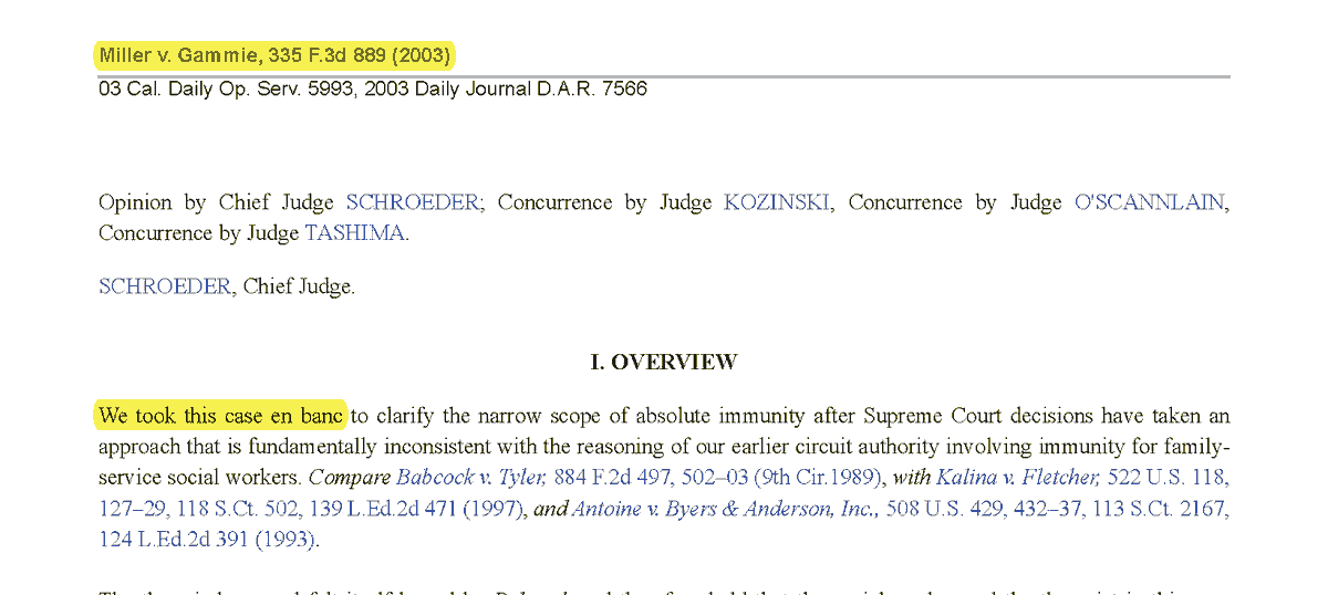 12) Notably, the Ninth Circuit case handing down the above decision was en banc--meaning it was the opinion of the entire Ninth Circuit, and not just a 3-judge panel.  #appellatetwitter