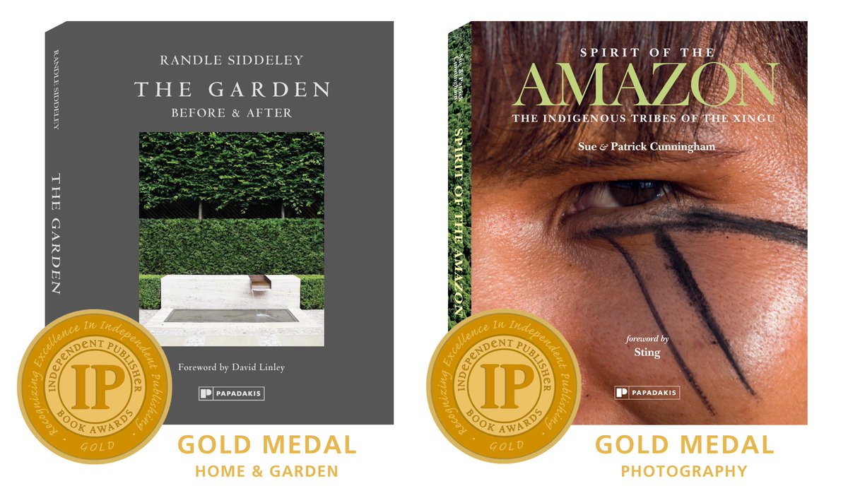 papadakisbooks's tweet photo. 🏆We are delighted to announce that two of our books have won GOLD medals at the 2020 Independent Publisher Book Awards! (@ippyawards) 

🏅 ‘The Garden: Before &amp; After’ by @randlesiddeley

🏅 ‘Spirit of the Amazon: The Indigenous Tribes of the Xingu’ by Sue &amp; Patrick Cunningham https://t.co/UJX3GNr5J9