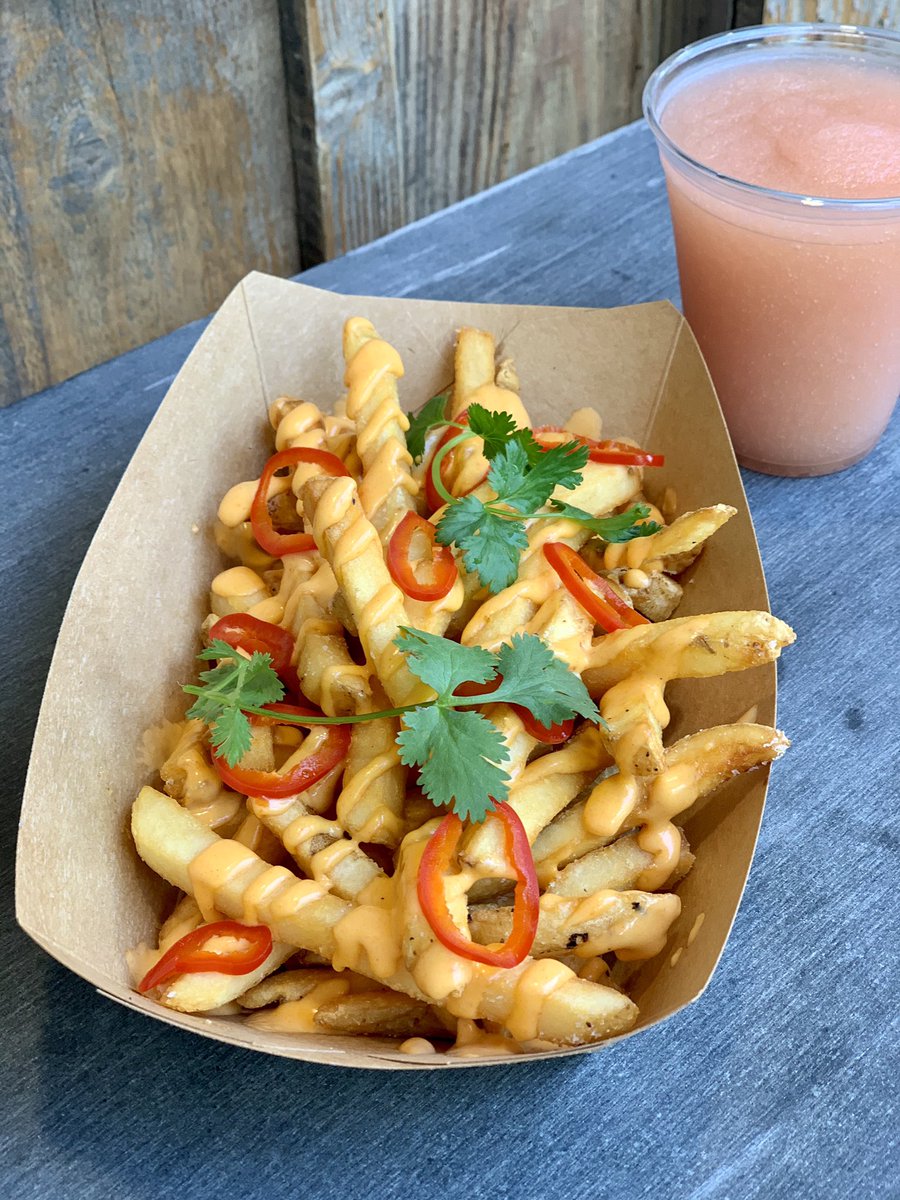 WineBarGeorge's tweet photo. Introducing...Frozen &amp; Fries! Visit The Basket for your choice of french fries &amp; frozen drinks to-go. 

🍟 ❄️ 
▪️Queso Fries w/ Frosé
▪️Togarashi Fries w/ Friezling made w/ Dole Whip® Lime
▪️California Fries w/ Frozcato made w/ Dole Whip® Pineapple
▪️Buffalo Fries w/ Freaujolais https://t.co/Ge9lAommBc