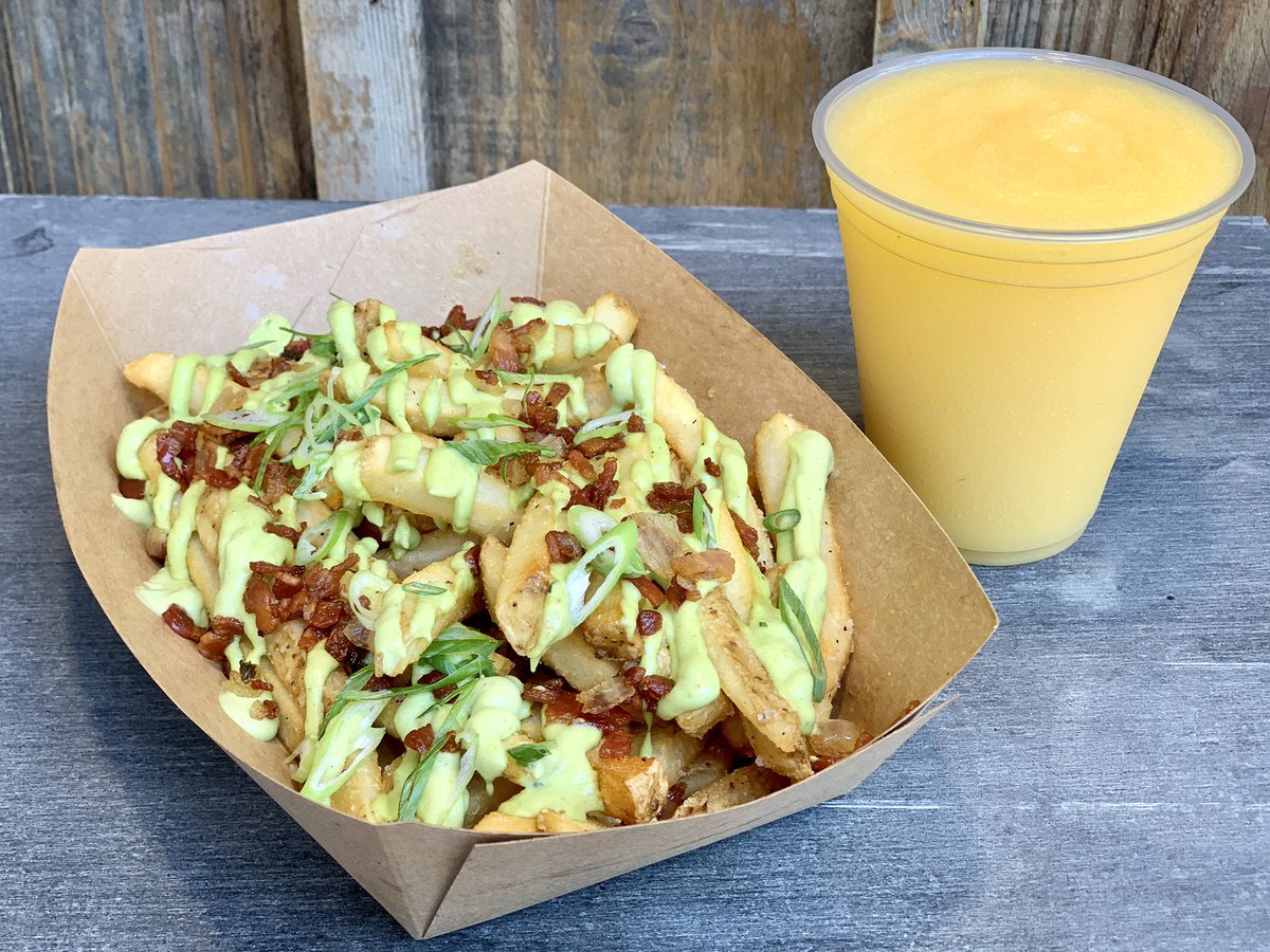 WineBarGeorge's tweet photo. Introducing...Frozen &amp; Fries! Visit The Basket for your choice of french fries &amp; frozen drinks to-go. 

🍟 ❄️ 
▪️Queso Fries w/ Frosé
▪️Togarashi Fries w/ Friezling made w/ Dole Whip® Lime
▪️California Fries w/ Frozcato made w/ Dole Whip® Pineapple
▪️Buffalo Fries w/ Freaujolais https://t.co/Ge9lAommBc