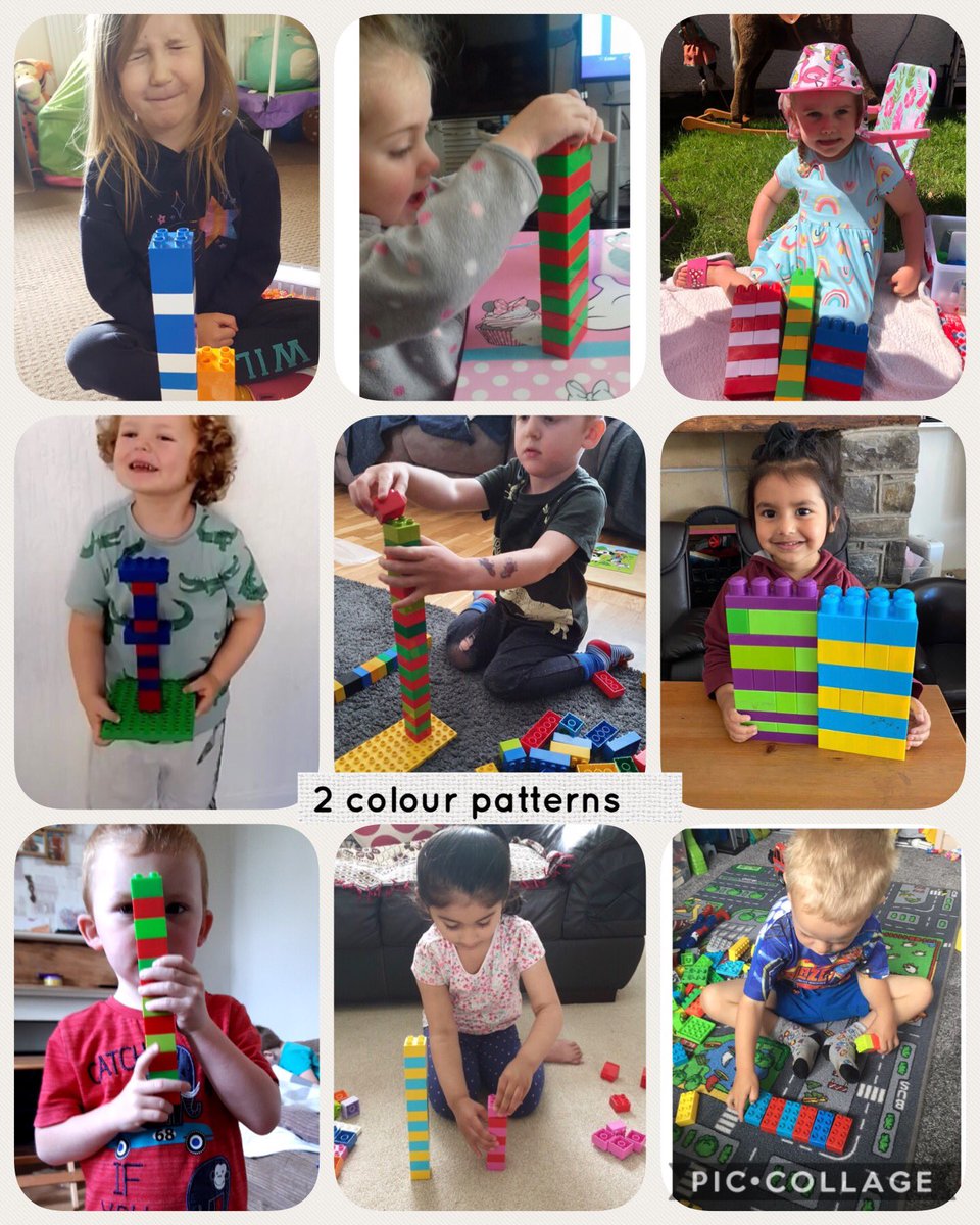MoorlandNursery's tweet photo. Another week of amazing home learning from the Nursery children! #pink #treepose #twocolourpatterns #smallandbig https://t.co/tFmHHcn4sv