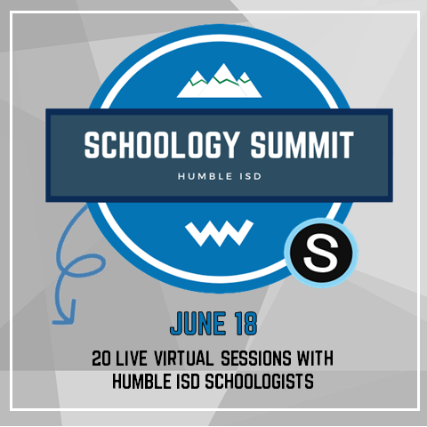 HumbleISD_DDI's tweet photo. Yodel-ay-hee-hoo! @Humble ISD is proud to unveil our inaugural Schoology Summit! This is a 1⃣-day virtual workshop on June 18th, featuring TWENTY 1⃣-hour sessions from beginner to advanced! Keep checking your email for ways to register! #TheHumbleSchoologists https://t.co/o9moIQqbFf