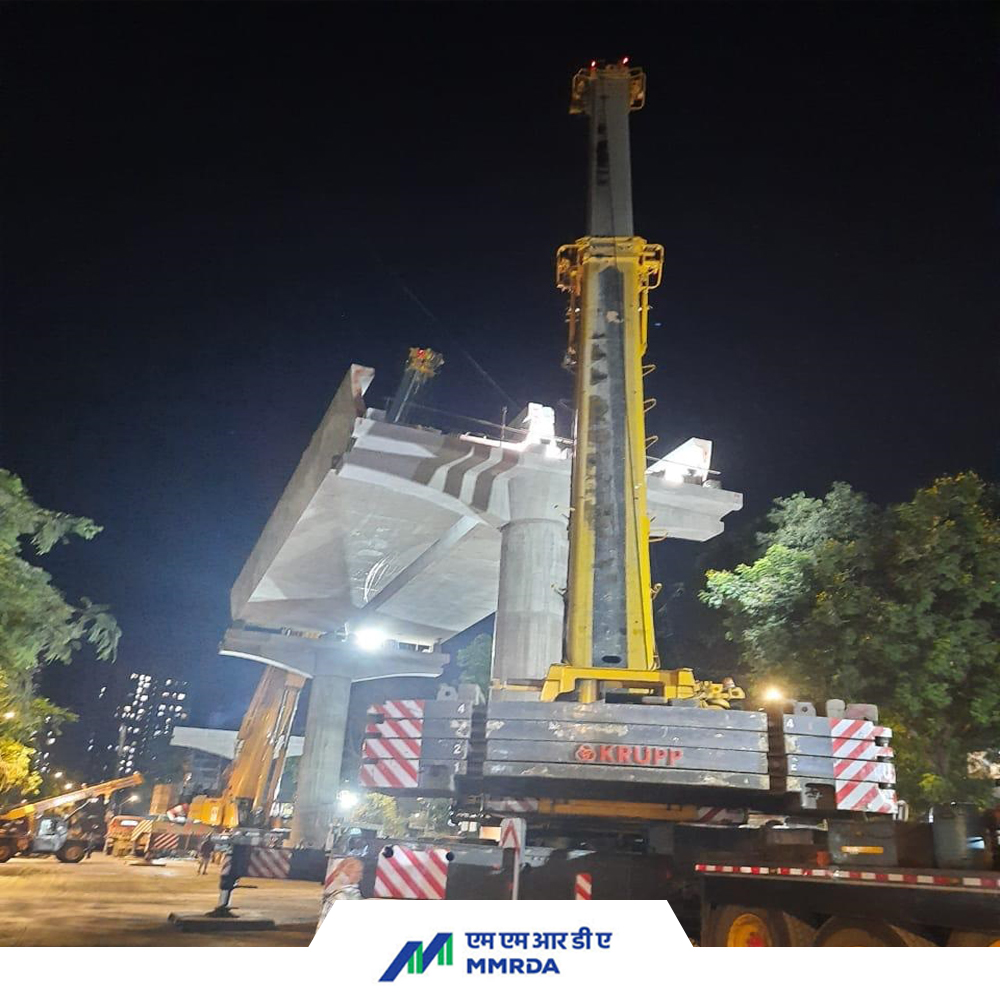 MMRDAOfficial's tweet photo. It has been a day of achievements for #MMRDA. 
The 2nd U Girder has been erected at the #MumbaiMetro Line 6. https://t.co/VYXrMuSaoV