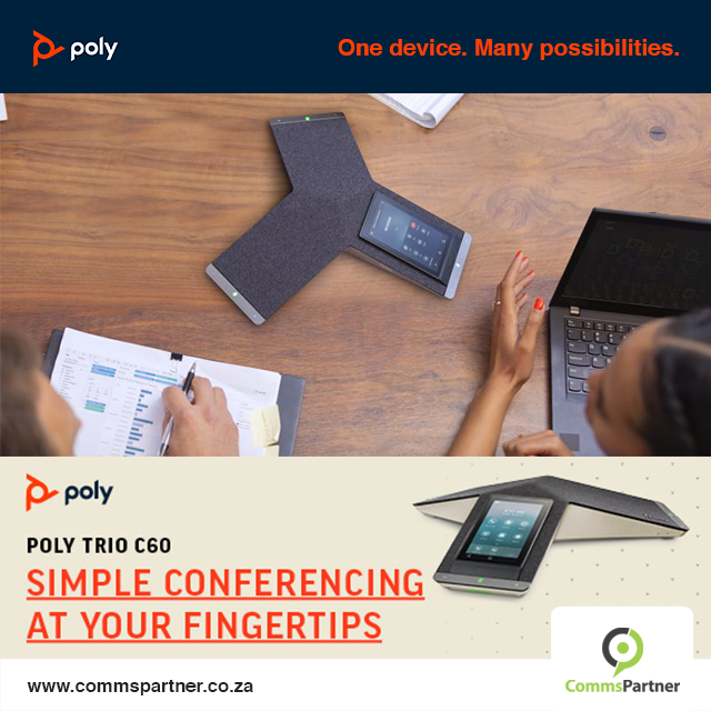 Commspartner's tweet photo. Bring people together. Launch big ideas. And make sure everyone at the table can be heard. With the Poly Trio C60 conference phone, everything you need is at your fingertips. So simple, so powerful. https://t.co/KH62XqCve8 https://t.co/Cc186UJzf3