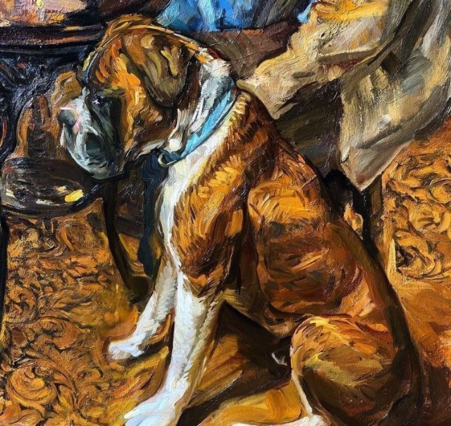 #LARA alumnus @lewishazelwoodhorner loves his animals. This is Bruce, painted by Lewis last year!
.
.
.
#DogsofInstagram #Instadogs #Realism #RepresentationalArt #Atelier #Sightsize #LondonArtSchool #Learntodraw #Learntopaint #ArtistsofInstagram #LARAAlumni