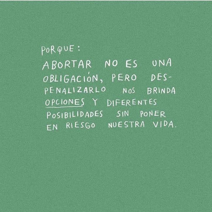 monmard777's tweet photo. #ConAbortoNoTeVoto
Es un derecho lo puedes ejercer  o no, nadie te obliga. 💚 https://t.co/aekbtBqDyG