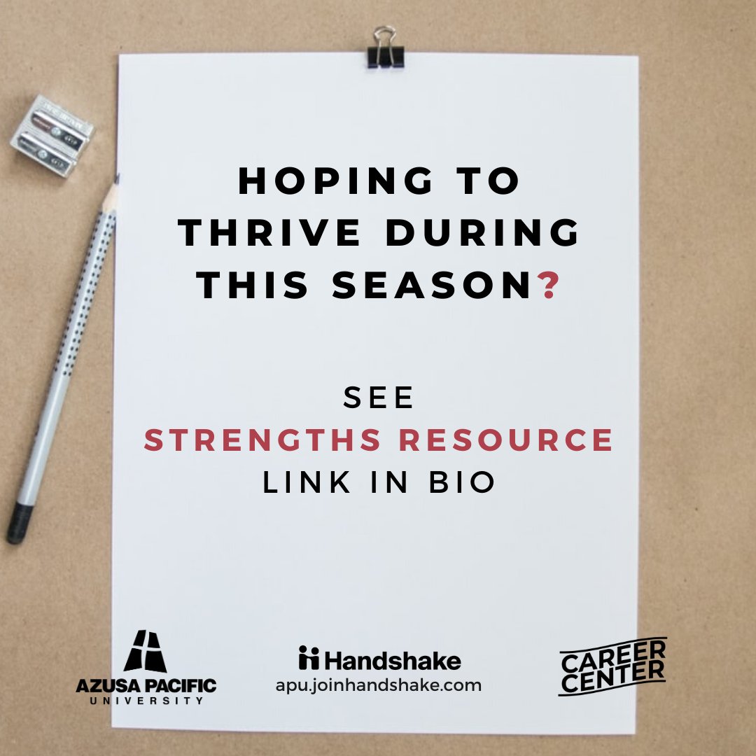 APUCareer's tweet photo. Hoping to thrive during this season of #socialdistancing? Check out your strengths in this resource:

https://t.co/LD93xR8JDZ https://t.co/7JMFT74Ykp