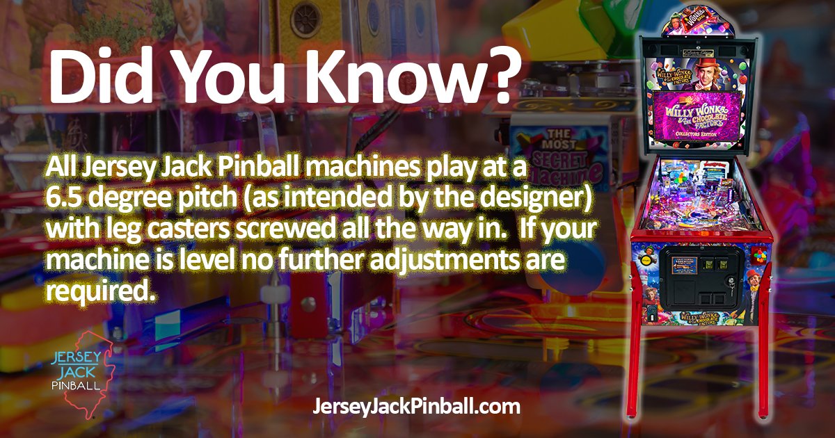 JJPinball's tweet photo. Ever ask yourself how steep that playfield should be? Every fraction of a degree of incline impacts the travel of your ball. We've made it simple for you.
#JerseyJackPinball #Pinball #LevelPlayfield #DidYouKnow #Innovation https://t.co/LzJMDolsWz