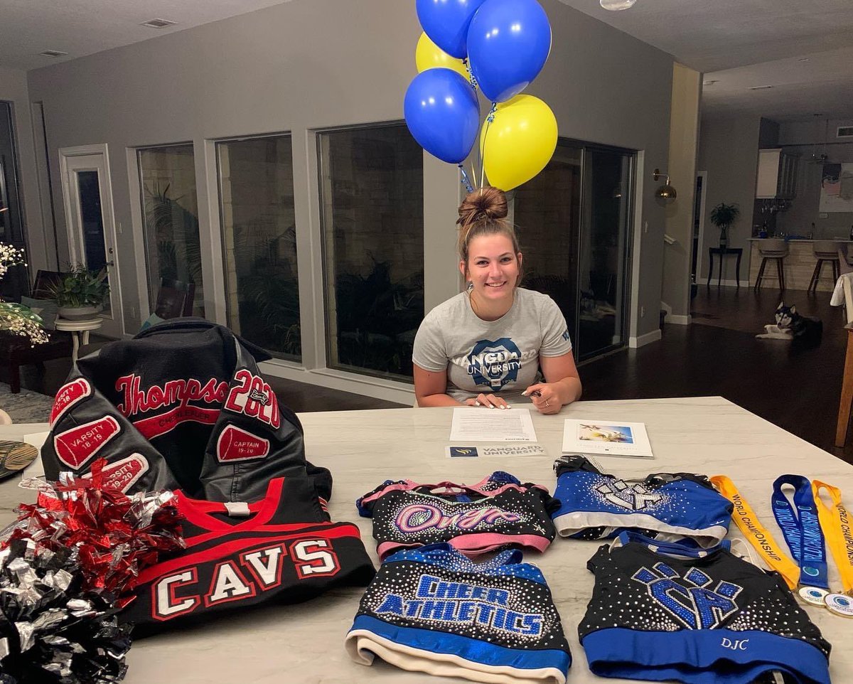 Congratulations Tatum 💙 for making Vanguard University STUNT Team!  📣💙💛🦁So exciting!  And I’m sure your gonna love the California weather!  ☀️<a href="/CA_AustinTX/">Cheer Athletics Austin</a> <a href="/t8mmarie/">tatum marie</a>