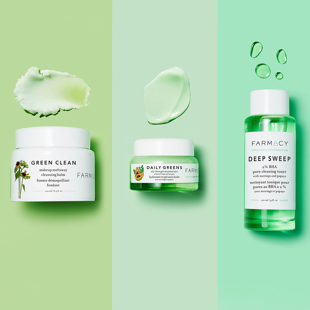 Complete your green routine! 🌿 Cleanse, tone and hydrate with the “Cleanup Crew” - all the  purifying products oily and combination skin types need to help reduce shine and minimize the look of pores! bit.ly/2TuJWZT