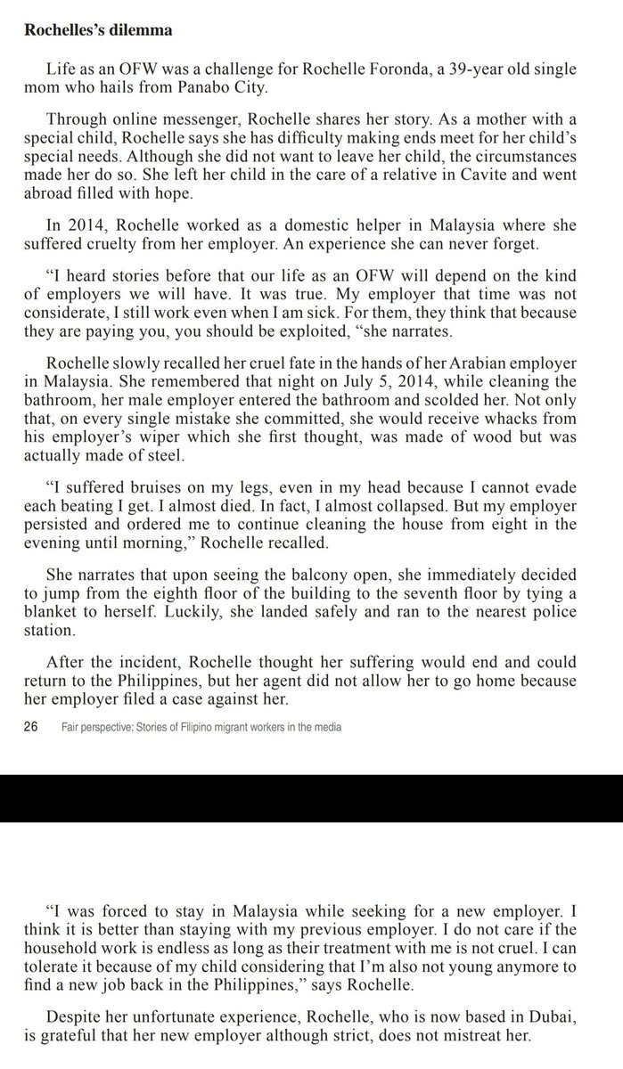 And of course we don't know what kind of families they had to leave behind in the Philippines.(This is an example of a migrant worker)