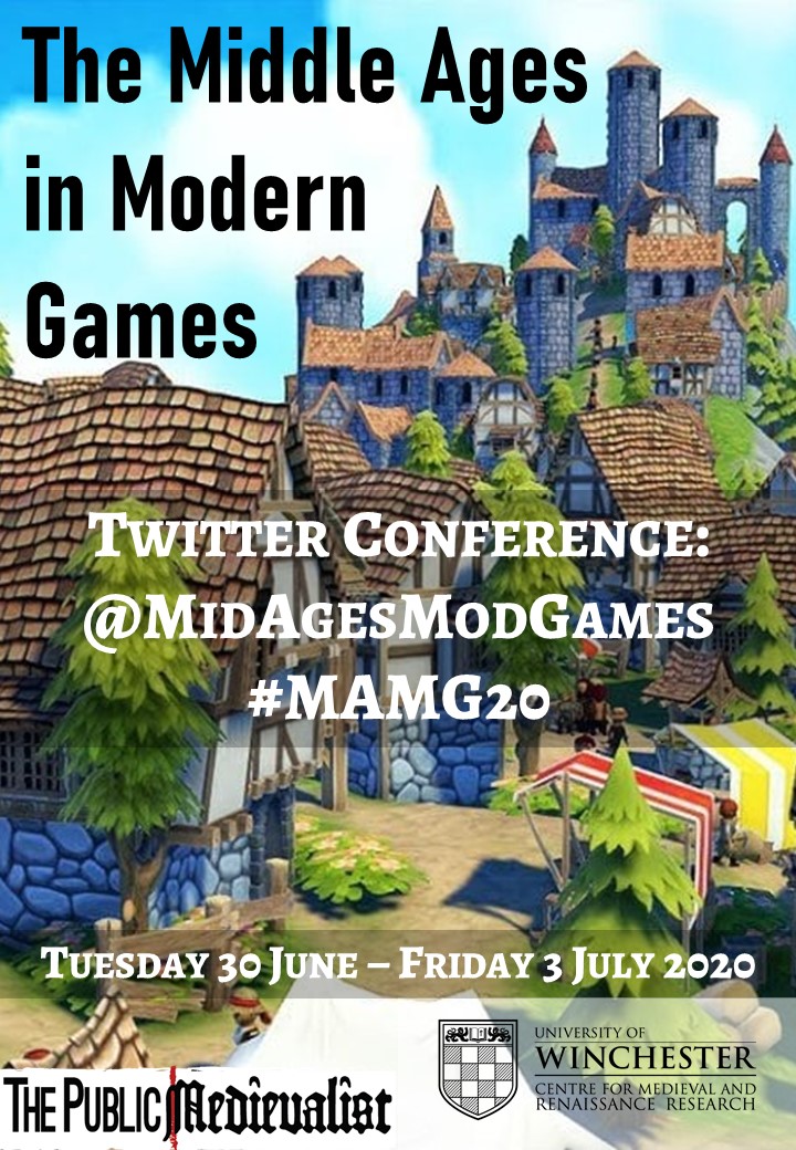 MidAgesModGames's tweet image. We're delighted to announce the Middle Ages in Modern Games Twitter Conference sponsored by @PublicMedieval and @CMRR_Winchester! Tuesday 30 June - Friday 3 July.

#MAMG20 #medievaltwitter