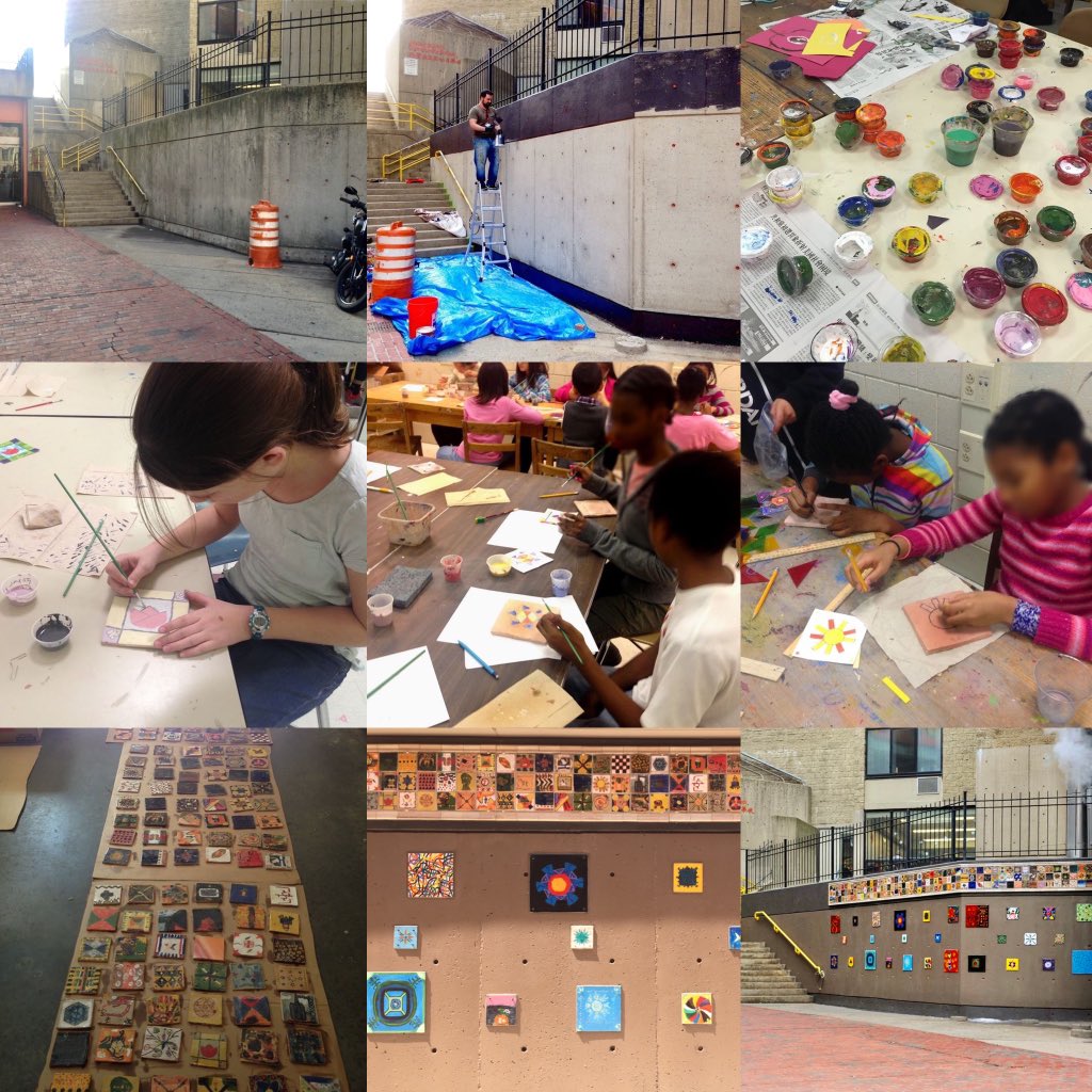 ChristosHamawi's tweet photo. Patterns of Diversity © 2015 

A #mosaic #mural I designed for The Josiah Quincy School &amp;  BCYF Community Center w/patterns created by over 150 BPS students. A reflection of the strength &amp; richness of Boston’s multicultural community.  #Boston #PublicArt #Diversity #Community https://t.co/OQSy3txpAl