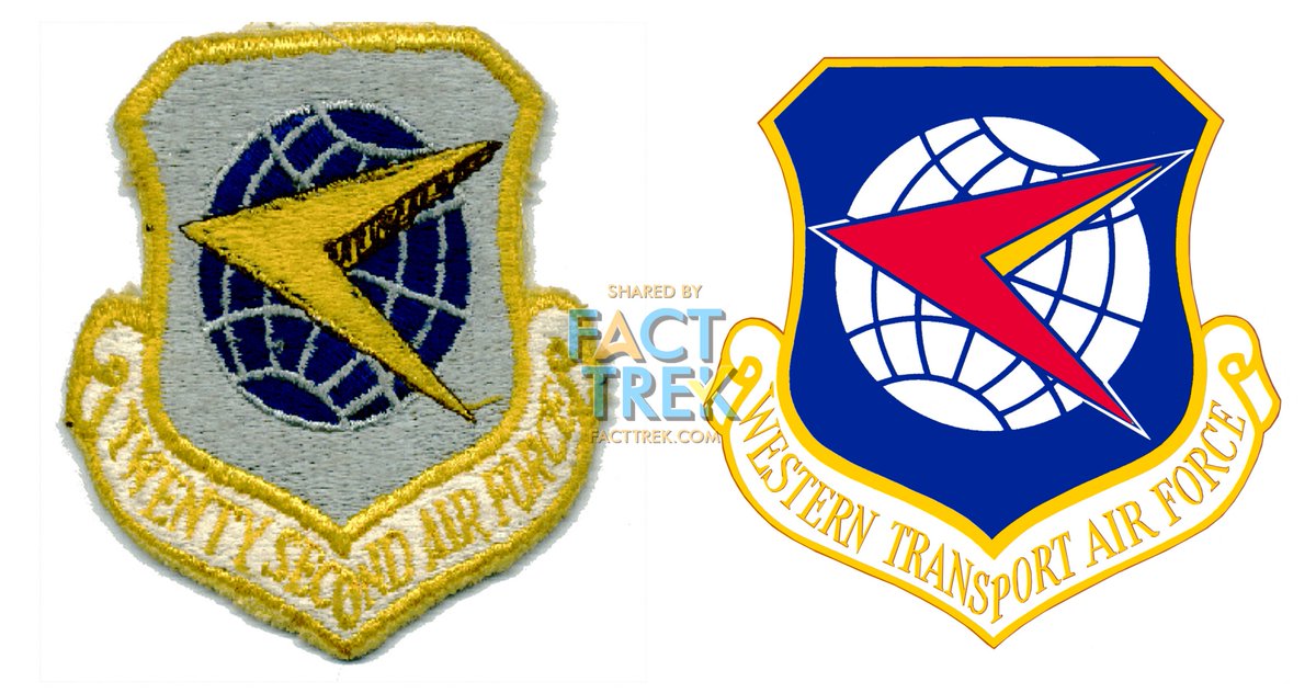 But both the  #Starfleet boomerang and uniform insignia are likely based on common symbols—often called “darts”—of military air groups, as seen on the Western Transport Air Force shield, adopted c1958 and used through its re-designation as the 22nd Air Force in 1966.
