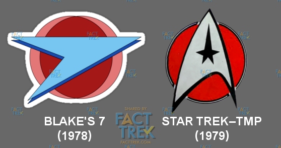 Note the resemblance of the 22nd Air Force’s dart to the Terran Federation logo from 1978’s Blake’s 7, which was likely drawn from the same sources, and which predated by over a year the use of a circle behind the dart as seen first seen in  #StarTrek—The Motion Picture in 1979.