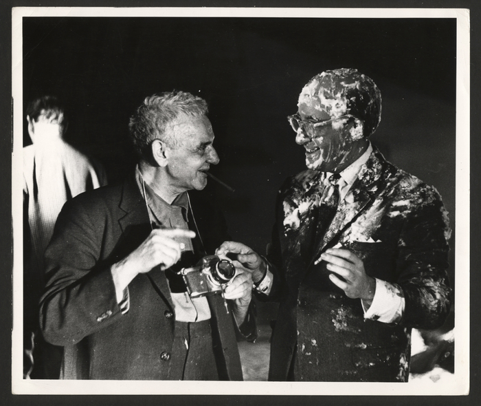 Lots of great pictures & stories from Weegee's time as a still photographer on the set of Stanley Kubrick's Dr. Strangelove, 1963. Though he already had a photographer in place (Bob Penn is credited), Kubrick wanted his old friend on set, as a "talisman". https://www.straight.com/movies/394076/kubrick-weegee-and-strangelove-meet-again